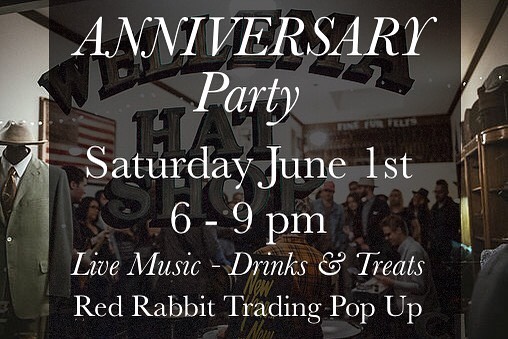 SAVE THE DATE! Feeling extremely blessed to be celebrating 6 years of making & 3 years in Los Angeles county. @redrabbittrading will be in store all day through the evening with goods to shop. Weâll have live music from the one & only Smitty on Steel. Ice creams from CK Farnsworth & more. Be sure to pencil it in and make some memories with us #wellemahats